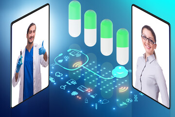 Telemedicine concept with remote diagnostics and consultation