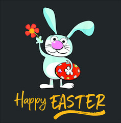 Happy Easter Bunny Cute Funny Christmas new design vector illustrator