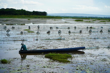 fishing boat on the river