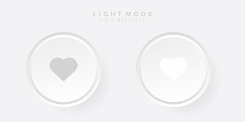 Simple Creative Love User Interface in Neumorphism Design. Simple modern and minimalist. Smooth and soft 3D user interface. Light mode. For website or apps design. Icon Love Vector Illustration.