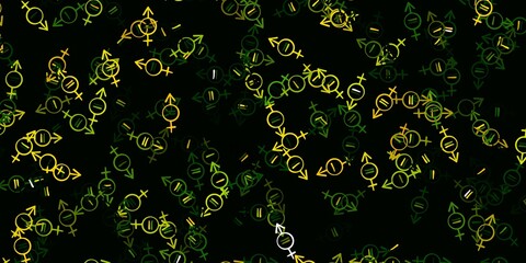 Light Green, Red vector template with businesswoman signs.