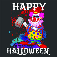 Psycho Killer Clown Shirt Happy Halloween Party Tee new design vector illustrator