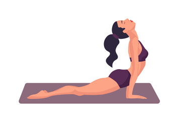 Yoga: a girl performs the 