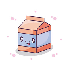 milk in box kawaii style