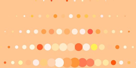 Light Orange vector background with circles. Colorful illustration with gradient dots in nature style. Pattern for websites, landing pages.