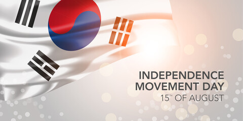 South Korea happy independence movement day vector banner, greeting card