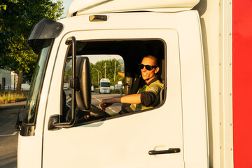 Young truck driver at work