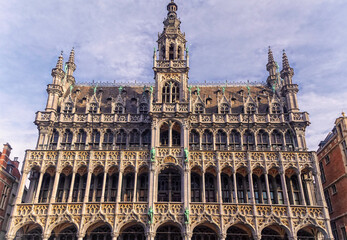 Fototapeta na wymiar Neo gothic Royal House located at central square in Brussels, Belgium.