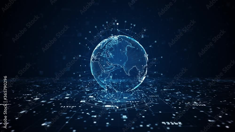 Aufkleber technology network data connection, digital network and cyber security concept background concept.