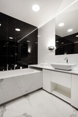 Modern house with contemporary interior design in bathroom