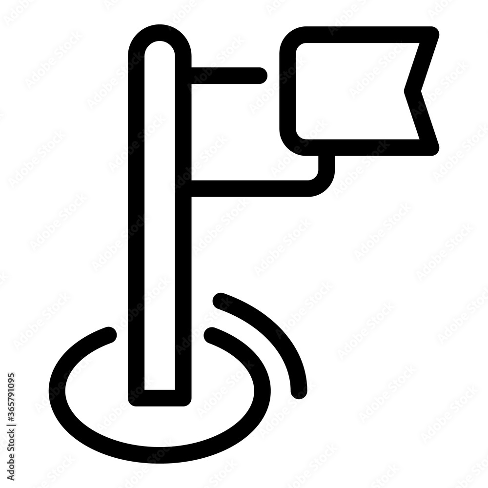 Poster running flag icon. outline running flag vector icon for web design isolated on white background