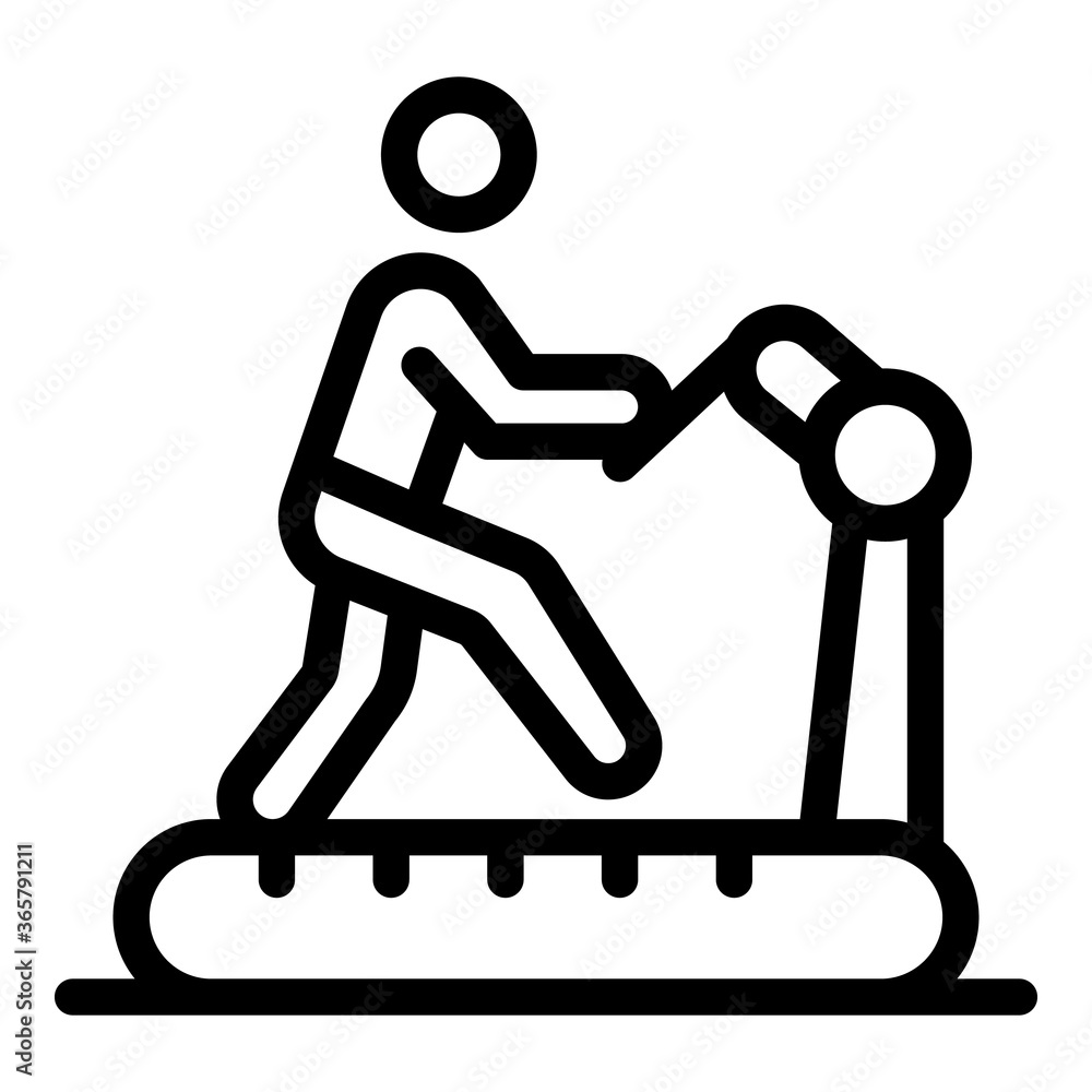 Poster treadmill running icon. outline treadmill running vector icon for web design isolated on white backg