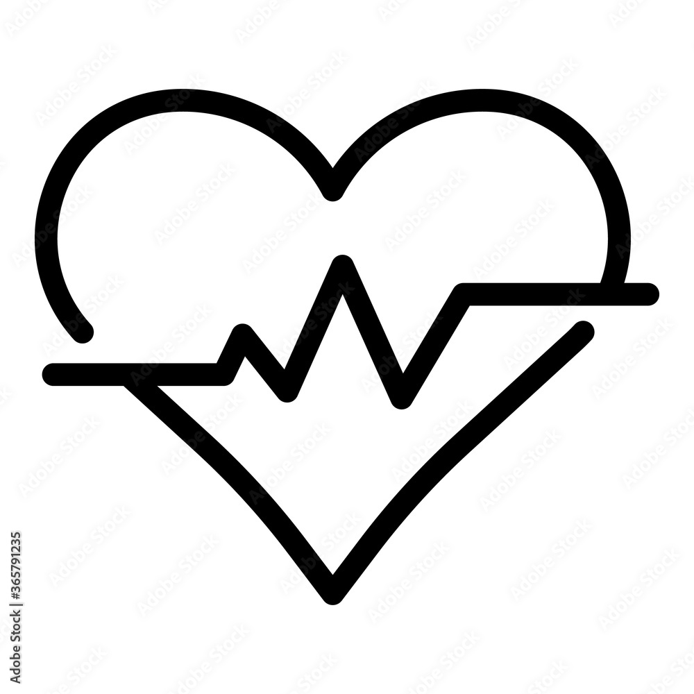 Aufkleber running heart rate icon. outline running heart rate vector icon for web design isolated on white bac