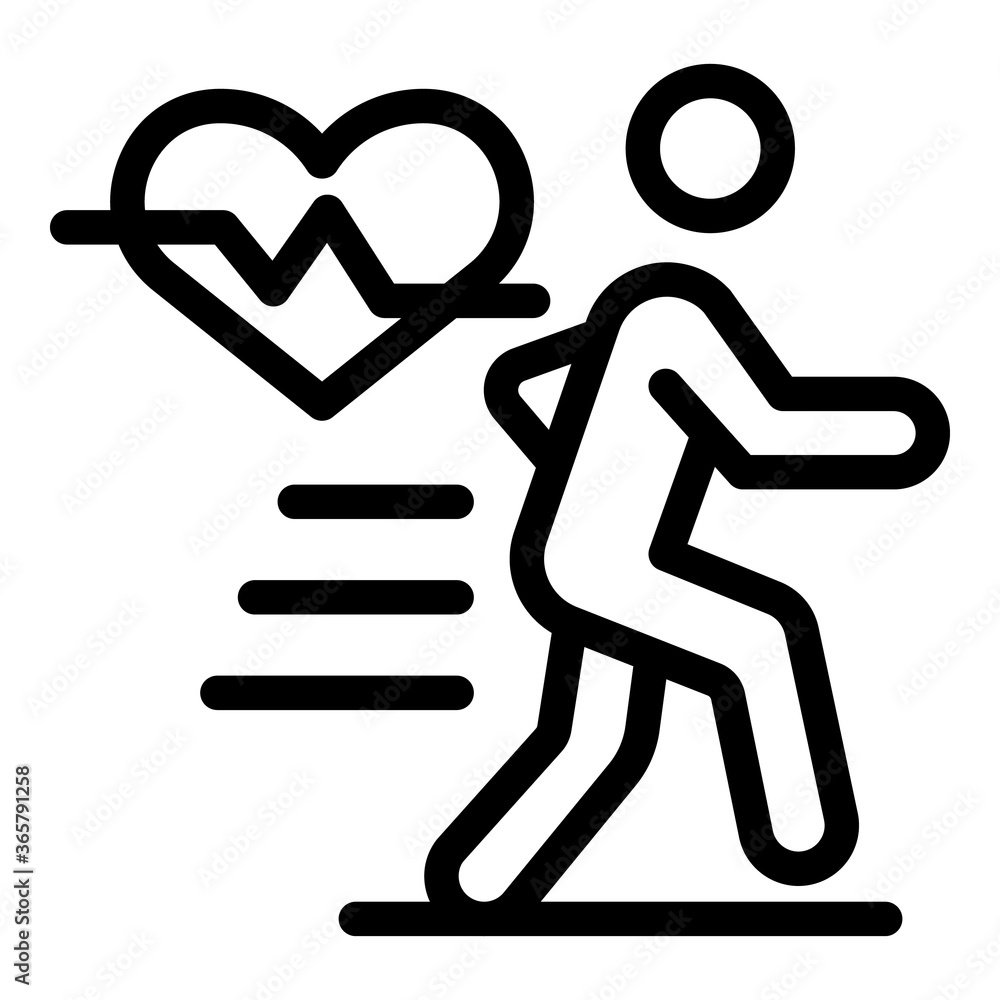Poster healthy running icon. outline healthy running vector icon for web design isolated on white backgroun