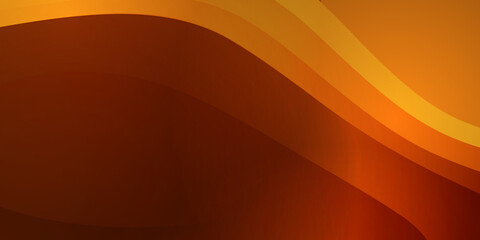 Abstract orange brown yellow warm tone background with simply curve lighting element vector for presentation design