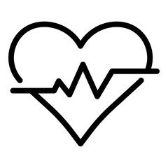 Running heart rate icon. Outline running heart rate vector icon for web design isolated on white background