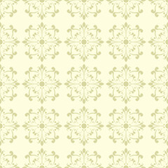 Floral background. Olive green seamless pattern