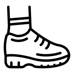Running shoe icon. Outline running shoe vector icon for web design isolated on white background