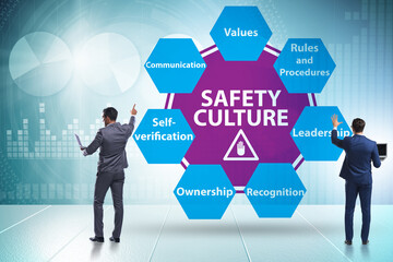 Businessman in safety culture concept