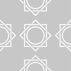 Geometric seamless pattern. White and gray background