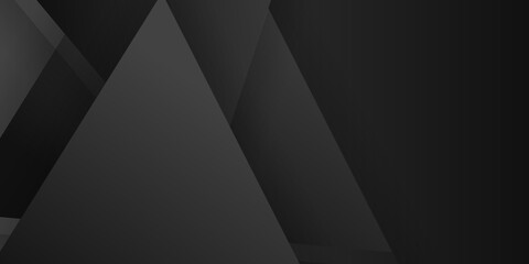 Dark black neutral abstract triangle background for presentation design