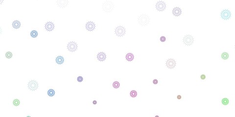 Light multicolor vector doodle template with flowers.