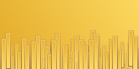 Bright sunny yellow dynamic abstract background. Modern lemon orange color. Fresh business banner for sales, event, holiday, party, halloween, birthday, falling. Fast moving 3d lines with soft shadow