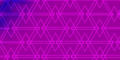 Light Purple, Pink vector backdrop with lines, triangles. Decorative design in abstract style with triangles. Pattern for booklets, leaflets