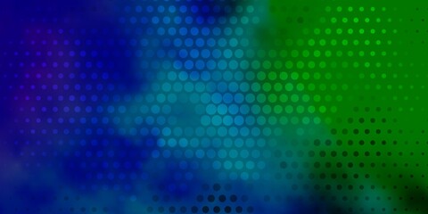 Dark Blue, Green vector pattern with circles. Abstract illustration with colorful spots in nature style. New template for your brand book.