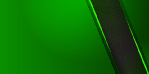 Background green metallic with brushed metal texture. Abstract background with black and light green frame design metal shape background. Triangle texture steel tech innovation layout concept