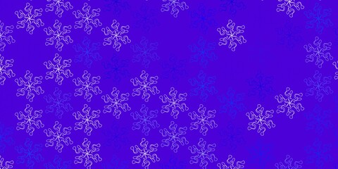 Light blue vector doodle background with flowers.