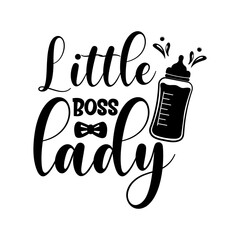 Little boss lady inspirational slogan inscription. Vector quotes. Illustration for prints on t-shirts and bags, posters, cards. Isolated on white background. Vector illustration.
