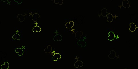 Light Green, Yellow vector template with businesswoman signs.