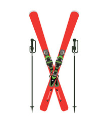 Ski with ski poles