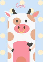 children's poster with cartoon cow