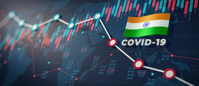 COVID-19 Coronavirus India Economic Impact Concept Image.
