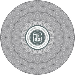 Vector ornamental vintage ethnic round frame