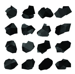 Set of vector black coals