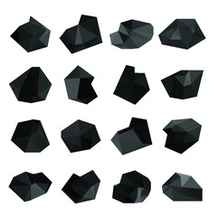 Set of vector black coals