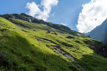 Fototapeta premium Schweiz Weisstannental Wandern