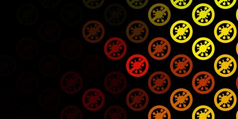 Dark Red, Yellow vector texture with disease symbols.