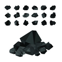 pile of charcoal , coal heaps of coals 
