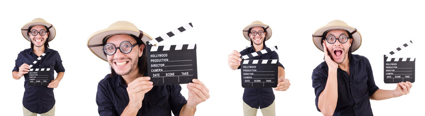 Man in safari hat in hunting concept © Elnur