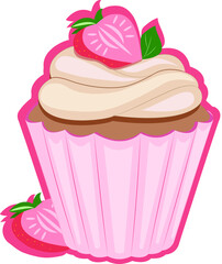 vector illustration of a cupcake