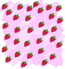 seamless pattern with strawberries