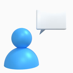 3d render people communication speech icon isolated on white background