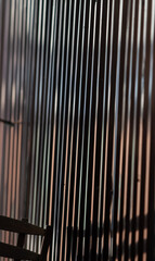 side wall of a metal garage in the light