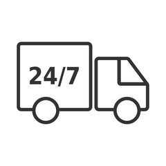 delivery truck outline icon vector