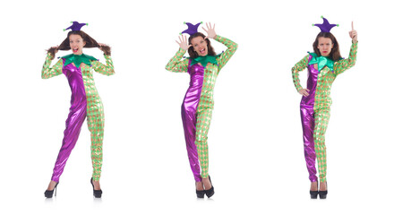 Funny clown isolated on white