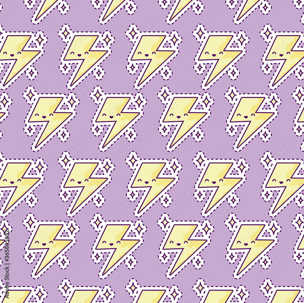 Poster pattern with thunder, patch style